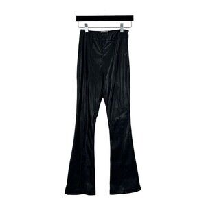 Princess Polly Size 0 Black Faux Leather Flare Pants
